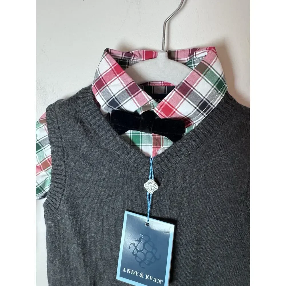 Andy & Evan 3 Piece Sweater Vest Set 18-24M NWT